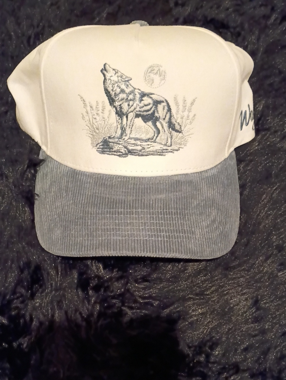 White and Gray Wolf Trucker Cap - Unbranded
